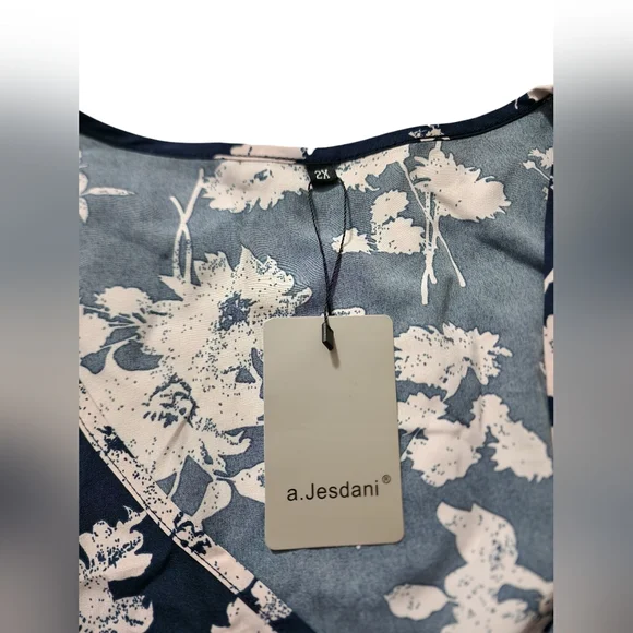 a.Jesdani sz 2X Butterfly sleeve faux wrap maxi dress NWT - Picture 5 of 6